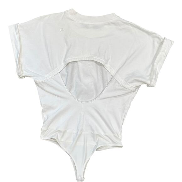 NWT Lululemon Heavyweight Cotton T-Shirt Bodysuit In White - Picture 4 of 8